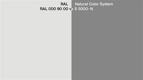 Ral Ral 000 90 00 Vs Natural Color System S 5000 N Side By Side Comparison