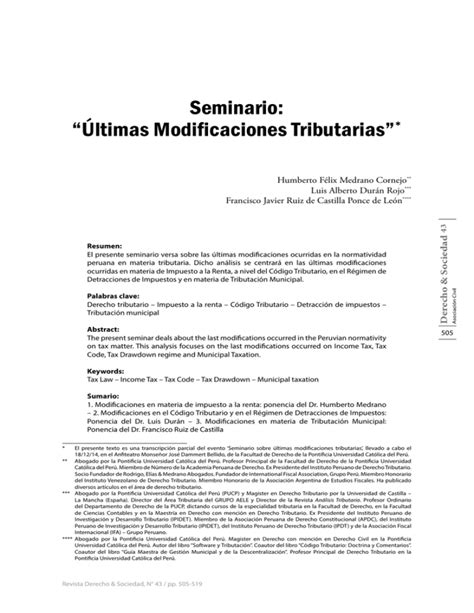 Seminario Ltimas Modificaciones Tributarias