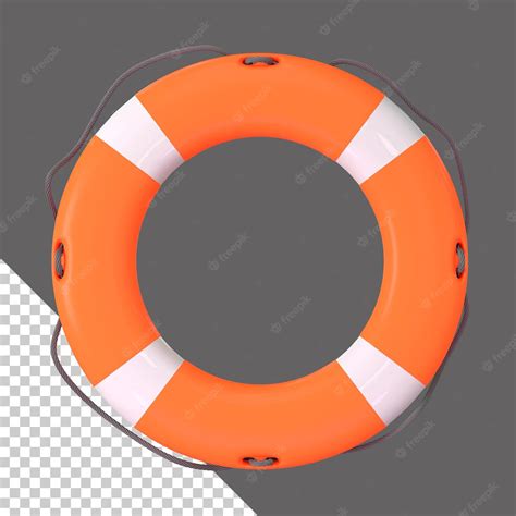 Premium Psd Orange Lifebuoy Ring 3d Illustration