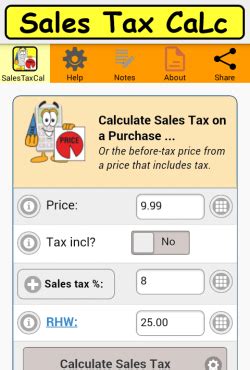 Sales Tax Calculator Mobile App For Consumer And Business Transactions ...