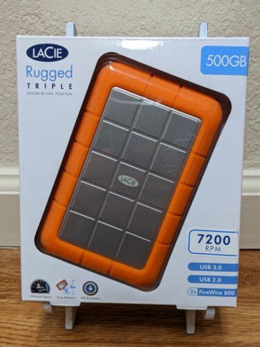 LaCie Rugged Triple 500 GB External Hard Drive Portable HDD USB 3 0