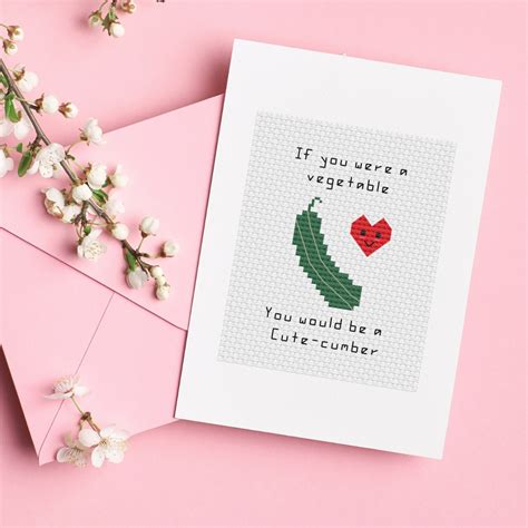 Free Cute Cumber Valentines Day Cross Stitch Pattern Jess Crafting