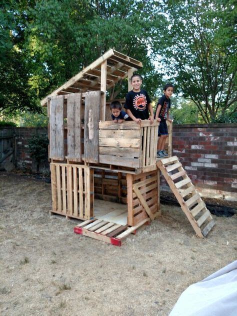 Pallet Fort First Pinterest Project Complete No Measurements Just