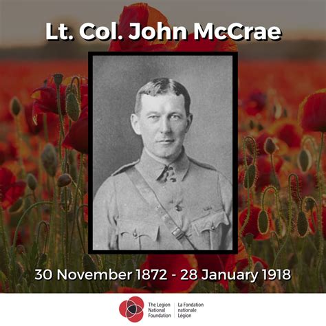 Today Marks Lieutenant Colonel John McCraes 150th Birthday The Ranch