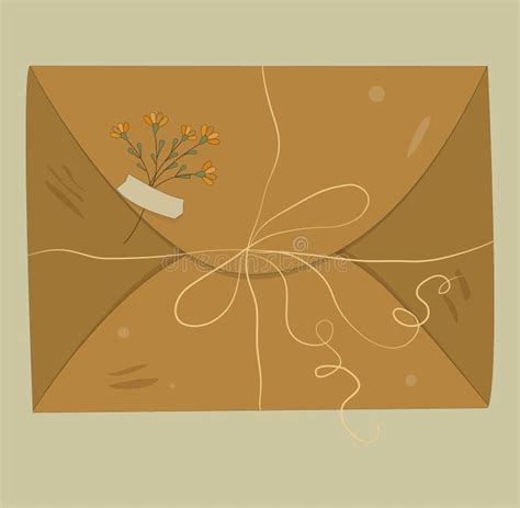 Delicate Vintage Envelopes With Floral Elements Stock Vector