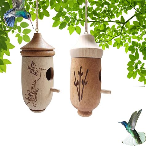 Amazon Pcs Hummingbird House Wooden Hummingbird Houses For