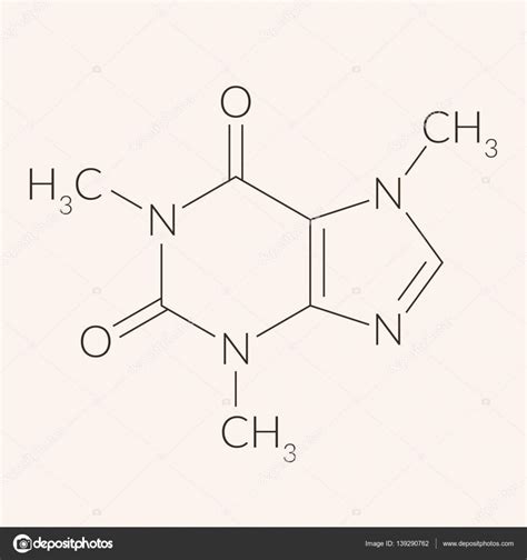 Estrutura química da molécula de cafeína imagem vetorial de Sergt