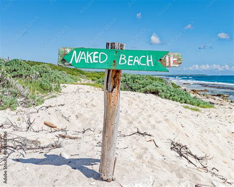 Naked Beach Sign Stock Photo Adobe Stock