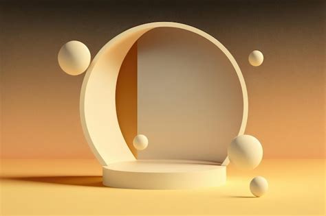 Premium Ai Image Abstract Minimalist Podium Illustration Ai Generative