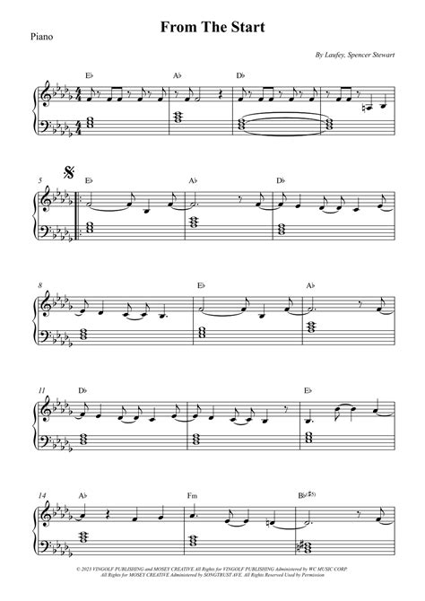 From The Start Arr Wesley S Silva By Laufey Sheet Music For Easy