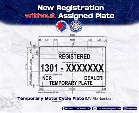 LTO New Temporary and Improvised Plate Number For Motorcycle - LTO Portal PH