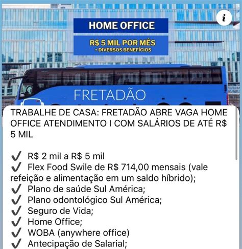 Fretad O Abre Vaga Home Office Na Rea De Atendimento Sp Busque Seu Job