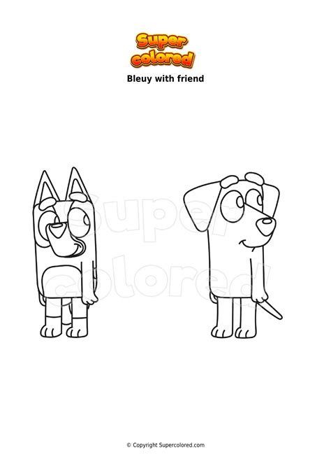 Coloring Pages Bluey Supercolored