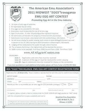 Fillable Online aea-emu EGGS travaganza EMU EGG ART CONTEST - American Emu ... - aea-emu Fax ...