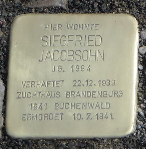 Siegfried Jacobsohn Stolpersteine In Berlin