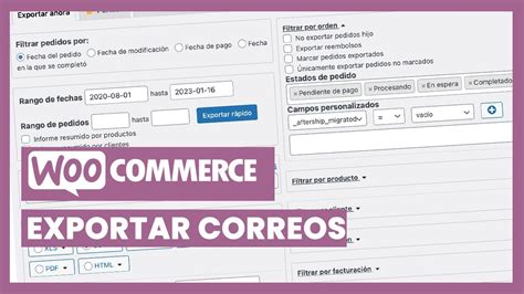 Exportar Correos Electrónicos de Pedidos en WooCommerce Plugin Gratis