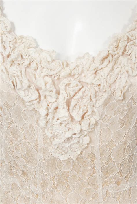 Vintage 1930 S Couture Ivory Lace Nude Illusion Backless Bias Cut Gown And Jacket At 1stDibs