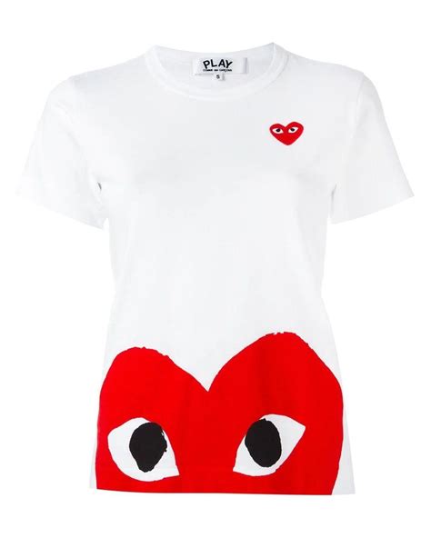 COMME DES GARÇONS PLAY Cotton T-shirt in White - Lyst