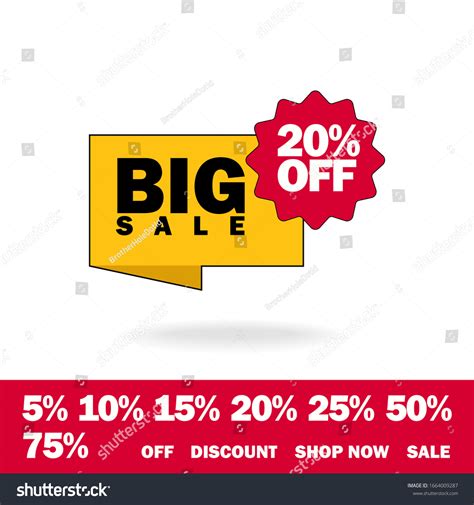 20 Off Discount Sticker Sale Red Stock Vector (Royalty Free) 1664009287