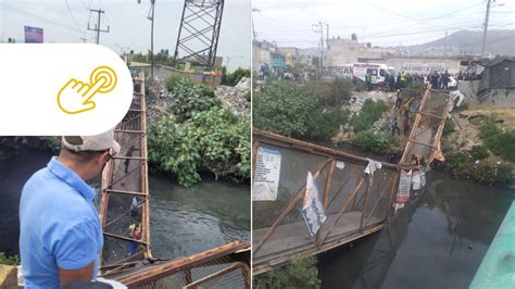 Puente peatonal colapsa en el límite municipal de Nezahualcóyotl y