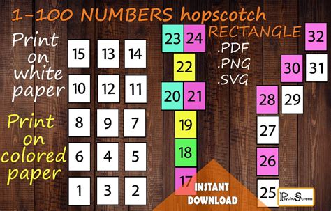 Numbers Hopscotch Sensory Path For Counting 1 100 Rectangles For Feet