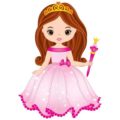 Princess Doll In A Lush Pink Dress Isolated On A White Backgroun Stock Vector Image By ©yadviga