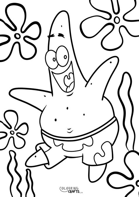 Spongebob Squarepants Patrick Star Colouring Page Colouring Crafts