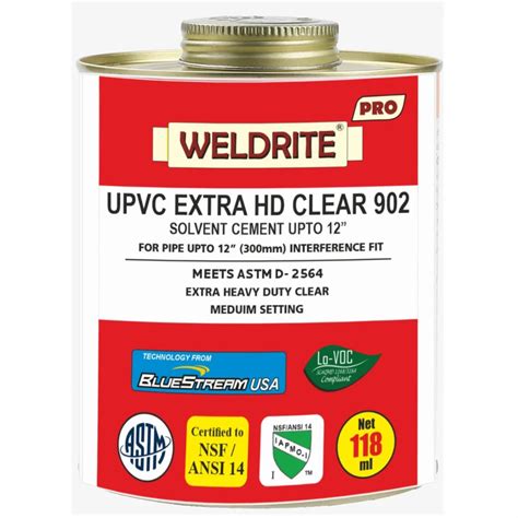 118 ML WELDRITE UPVC EXTRA HD CLEAR SOLVENT CEMENT 100ml Tin Can At