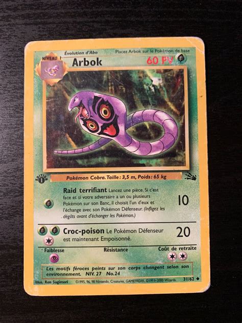 Carte Pok Mon Unco Arbok Fossile Dition Fran Ais Wizards Ebay