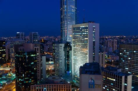 Tel Aviv At Night The Business City