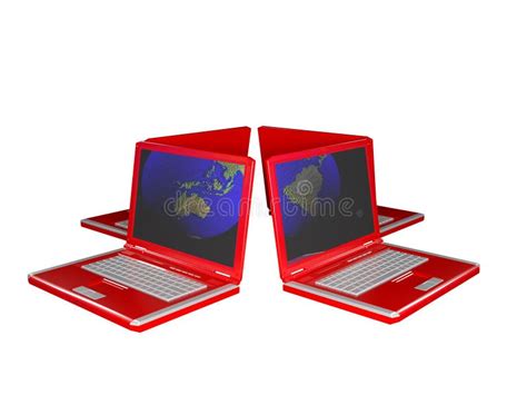Four Red Laptops Stock Illustration Illustration Of Grey 3803449