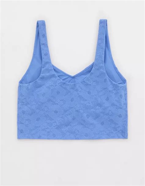 Offline By Aerie Lace Low Key Longline Sports Bra