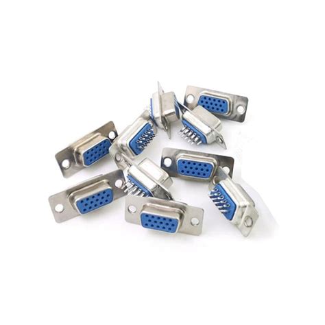 10PCS DB15 3 Rows Serial VGA 15 Pin Female 3 Rows Solder Type Plug D