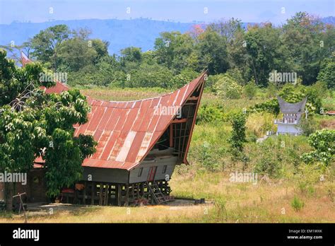 Traditional Batak House On Samosir Island Sumatra Indonesia