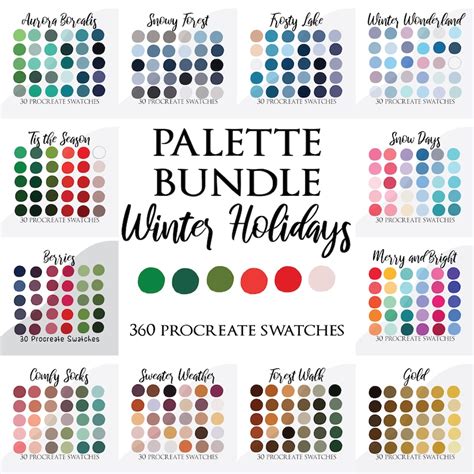 Procreate Palette Swatches Procreate Color Palette Christmas Colour