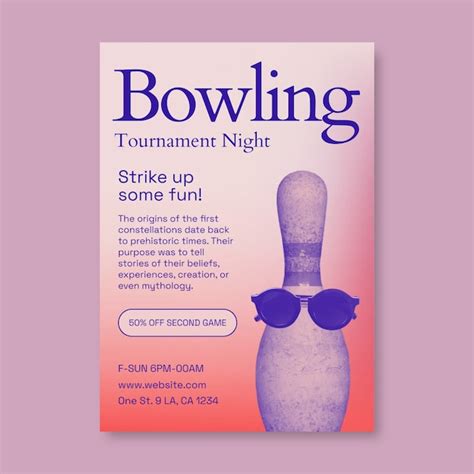 Free Vector Bowling Flyer Template Design