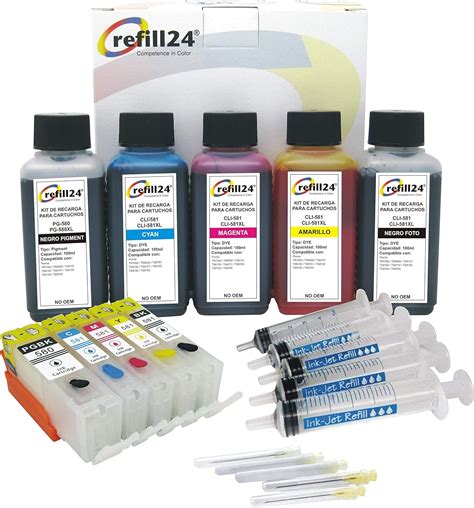 Refill24 Cartucce Ricaricabili Compatibili Con Canon PGI 580 XXL CLI