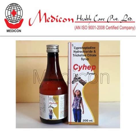 Cyproheptadine Hcl Tricholine Citrate Syrup Ml Grade Standard Ip