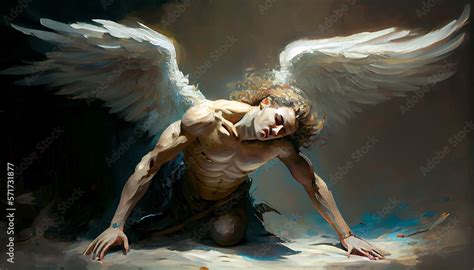 Fallen angel expelled from heaven, Generative AI Stock Illustration | Adobe Stock