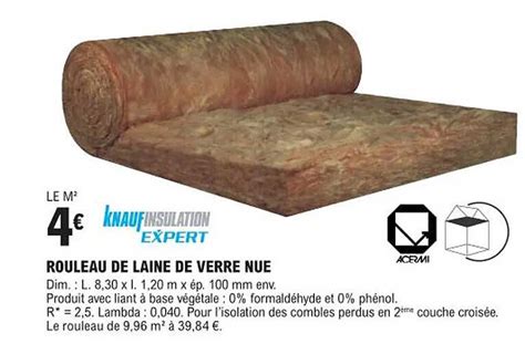 Promo Rouleau De Laine De Verre Nue Chez E Leclerc Brico Icatalogue Fr