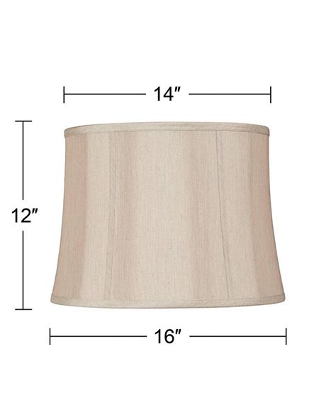 Springcrest Set Of 2 Softback Drum Lamp Shades Taupe Medium 14 Top X 16 Bottom X 12 Slant X