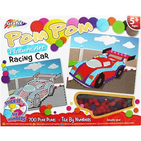 Make Your Own Pom Pom Racing Car Top Toys