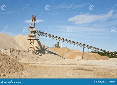 Conveyor On Site At Gravel Pit Stock Image Image Of Equipment