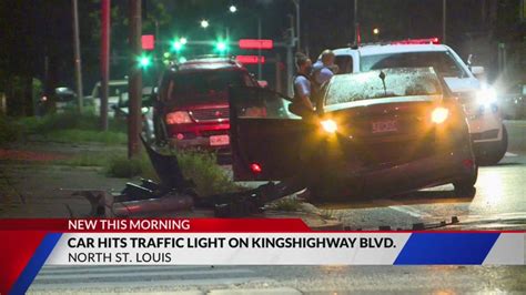 Driver Crashes Car Hits Light Pole At Kingshighway And Page Fox 2