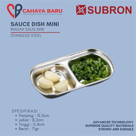 Jual SUBRON SUS 304 Tempat Wadah Saus Sambal Korea 2 Sekat Stainless