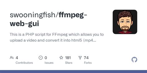 Github Swooningfish Ffmpeg Web Gui This Is A Php Script For Ffmpeg