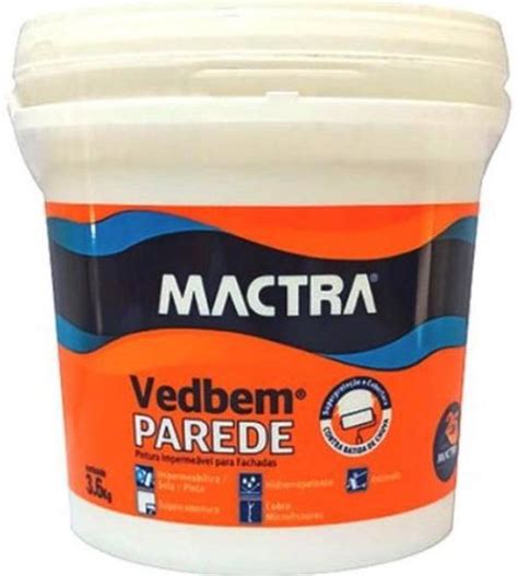 Impermeabilizante Vedbem Parede Branco Acrilico 3 6 Kg MACTRA