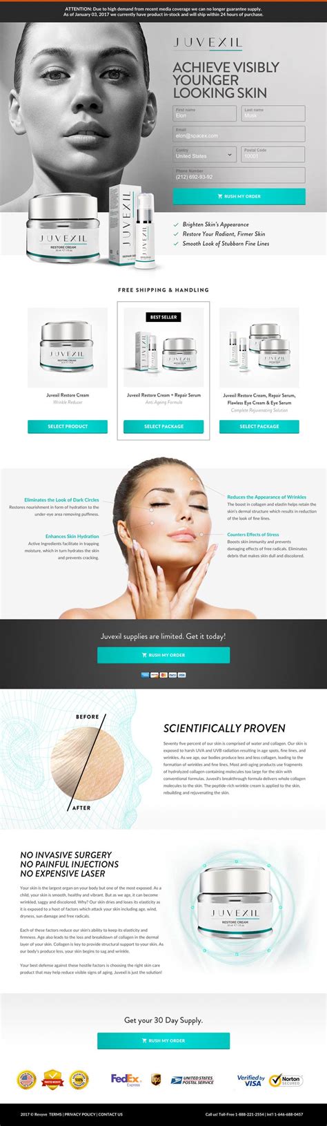 Skincare Product Landing Page Design For Ecommerce Freelancer