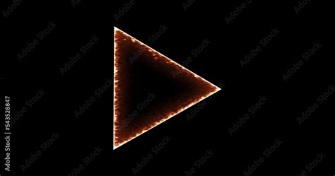 Fire Triangle On A Black Background Abstract Hot Triangle Flame Frame