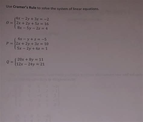 Solved Use Cramers Rule To Solve The System Of Linear